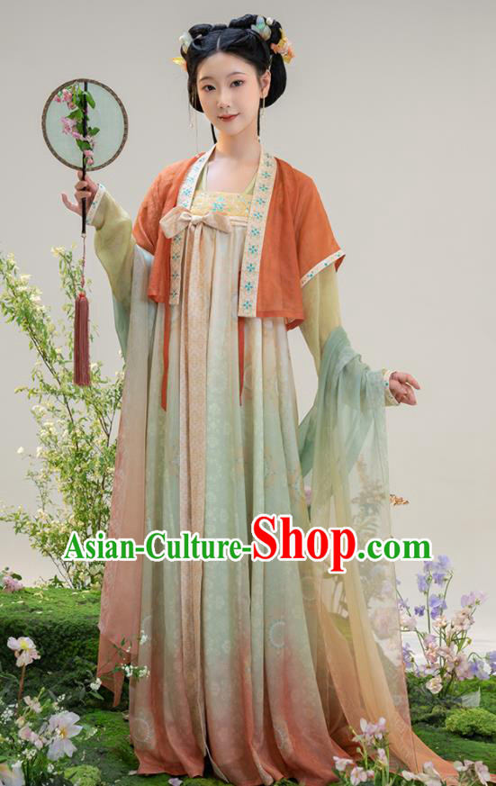 Chinese Traditional Hanfu Dresses Tang Dynasty Young Lady Garment Costumes Ancient Palace Beauty Clothing
