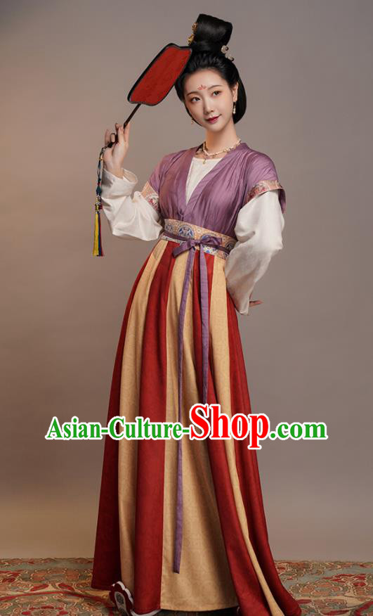 Chinese Traditional Hanfu Dress Ancient Palace Beauty Clothing Tang Dynasty Princess Garment Costumes