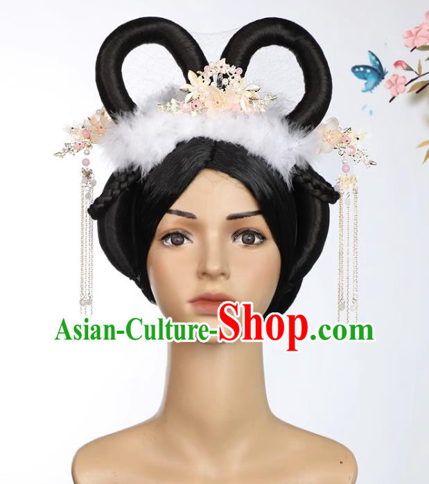Top Halloween Cosplay Headwear Handmade Wig Journey to the West Princess Fox Yu Mian Headdress