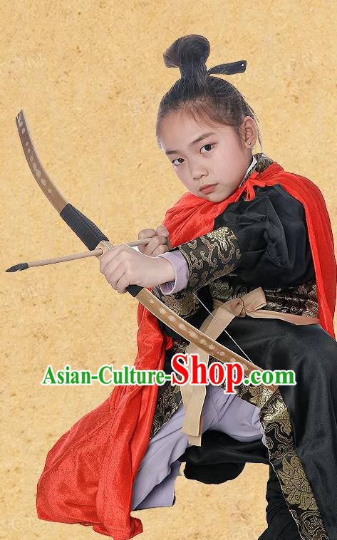 Top Children Halloween Fancy Ball Costume Cosplay Swordsman Outfit China Ancient Hero Hou Yi Clothing