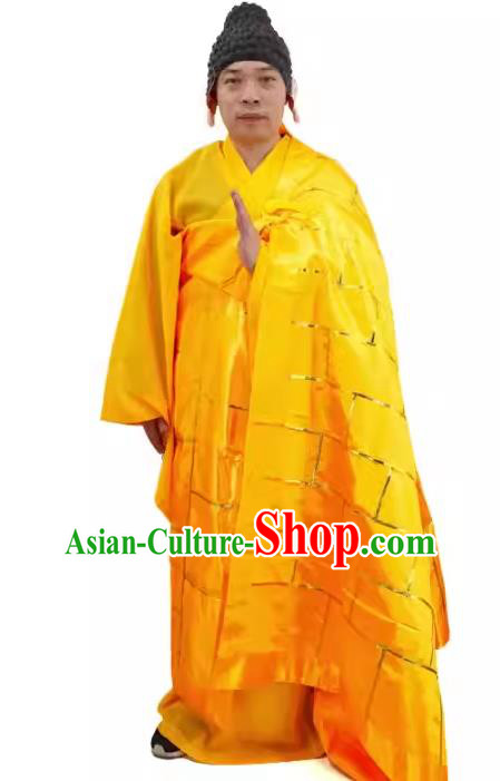 Cosplay Buddha Yellow Robes China Ancient Monk Fa Hai Clothing Top Halloween Fancy Ball Costume