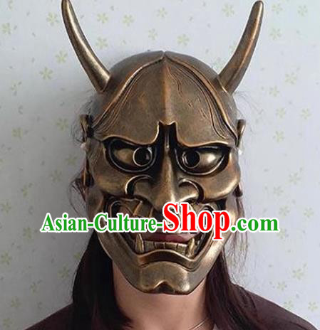 Top Fancy Ball Headwear Cosplay Heavenly Hound Prop Halloween Hannya Ghost Golden Mask