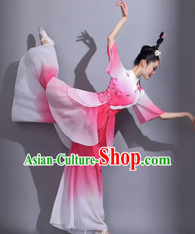 Pink Classical Dance Costumes Female Fan Dance Costumes Square Dance Suits Jiaozhou Yangko Dance Costumes Stage Costumes