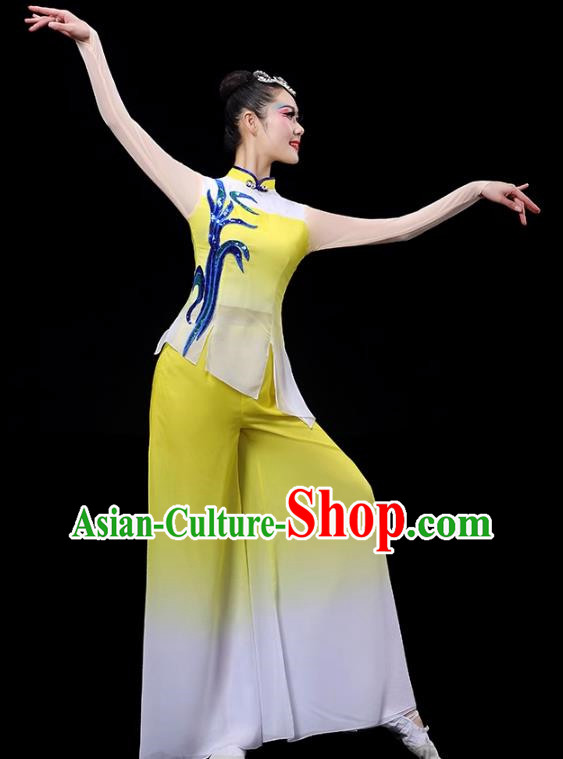 Classical Dance Costumes Yellow River Water Passes In Front Of My House Dance Costumes Fan Dance Costumes Square Dance Competition Yangko Costumes