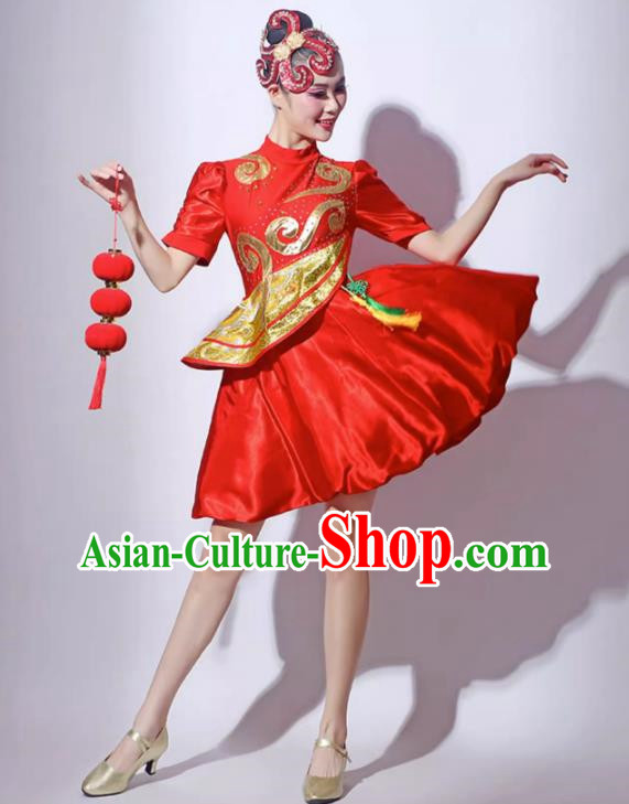 Drumming Costumes Modern Dance Skirts Performance Costumes Festive Fan Dance Costumes Lantern Skirts Square Dance Costumes