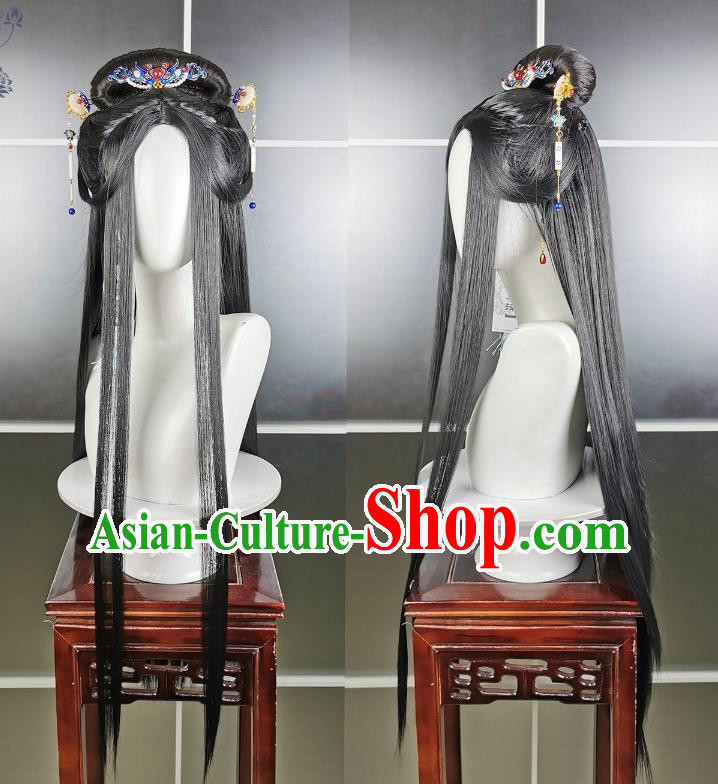 Hanfu Wig and Headdress For Women Full Costume Wig Full Head Hair