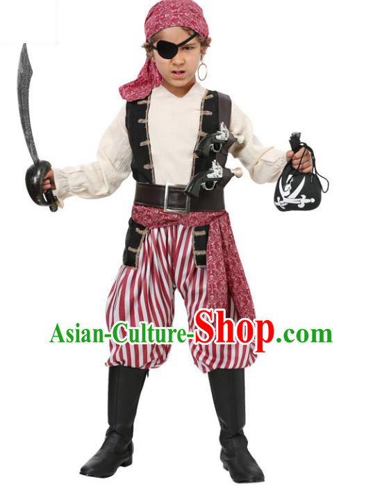 Halloween Stage Performance Mariner Clothing Children Fancy Ball Costume Cosplay Pirate Outfit