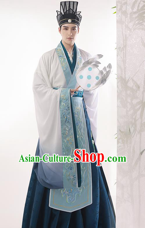 China Ancient Noble Prince Clothing Jin Dynasty Historical Costumes Embroidered Cao Zhi Hanfu