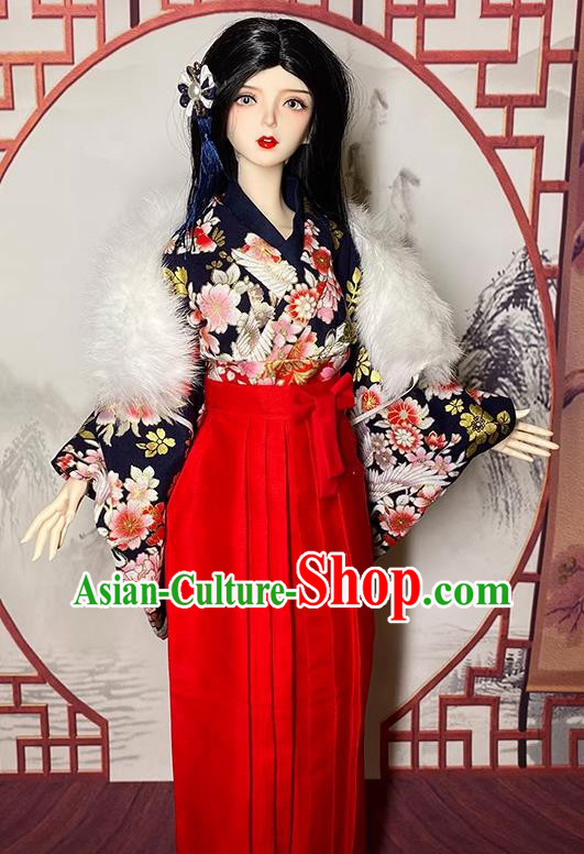 Top Super Dollfie Japanese Sotsugyo Clothing Customize Lady Kimono Handmade BJD Doll Costume