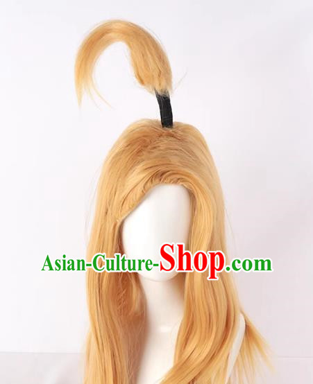 Naruto Deidara Cosplay Wig Original Golden Long Hair Cos