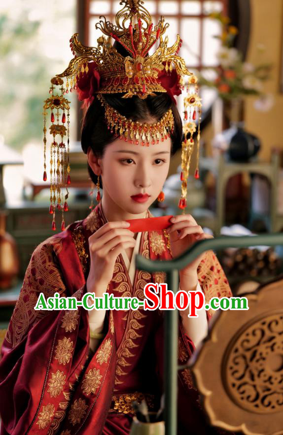 Mysterious Lotus Casebook China Ancient Empress Costumes TV Series Qiao Wanwan Wedding Replica Clothing