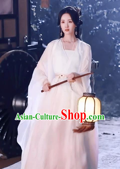 China Ancient Princess Costumes TV Series Till The End of The Moon Fairy Ye Bingchang White Dress