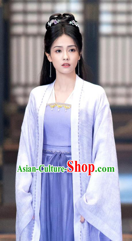 China Ancient Royal Princess Clothing TV Series Till The End of The Moon Fairy Li Susu Purple Dresses