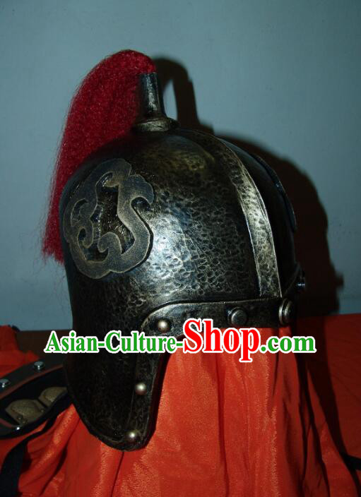 Handmade Ancient General Helmet Cosplay Officer Hat China Han Dynasty Warrior Headwear