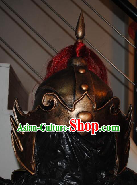 China Tang Dynasty Warrior Headwear Handmade Ancient General Helmet Stage Performance Officer Hat