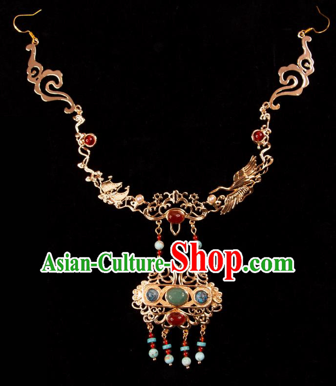 China Tang Dynasty Princess Headpiece Handmade Hanfu Hair Jewelry Ancient Dunhuang Goddess Frontlet