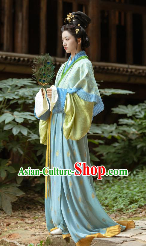 China Jin Dynasty Court Beauty Costumes Traditional Hanfu Dresses Ancient Goddess Luoshen Clothing