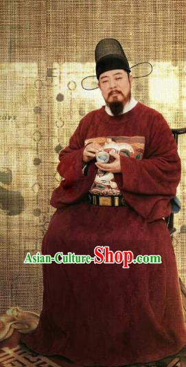 Under The Microscope Huang Ningdao Clothing China Ancient Red Official Costumes Traditional Ming Dynasty Prefect Clothing
