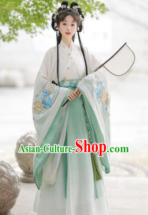 Chinese Ancient Southern and Northern Dynasties Woman Green Dress Princess Clothing