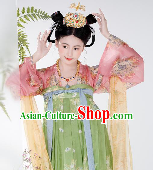 Chinese Tang Dynasty Princess Garments Clothing Ancient Palace Beauty Costumes Li Jingxun Hanfu Dress