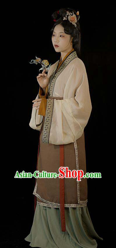 Chinese Traditional Hanfu Dress Costumes Song Dynasty Noble Lady Clothing Ancient Young Beauty Garments