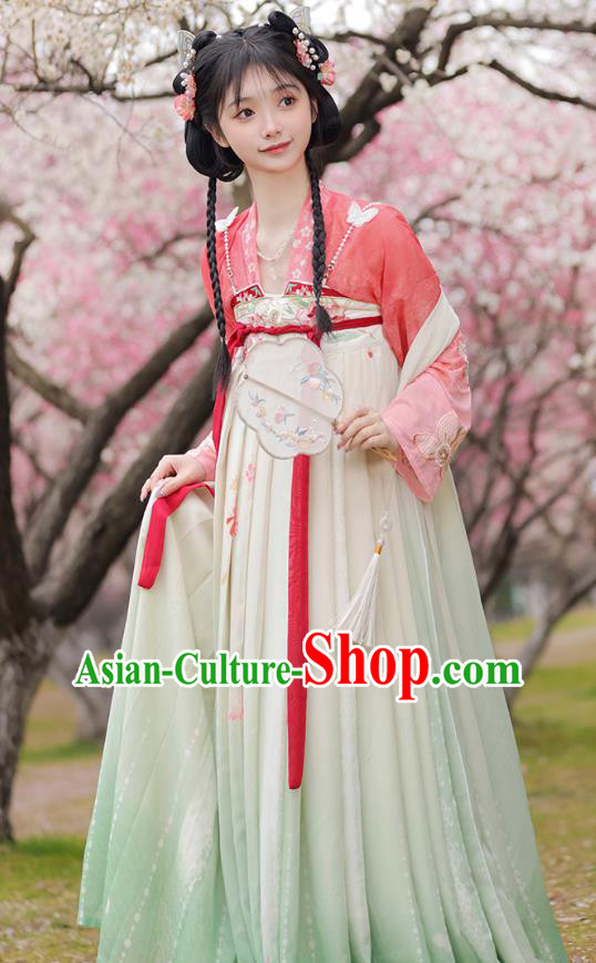 Chinese Ancient Young Woman Costume Traditional Ruqun Dress Tang Dynasty Princess Clothing