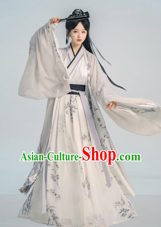 Chinese Song Dynasty Young Childe Costumes Traditional Hanfu Ruqun Ancient Swordsman Clothing