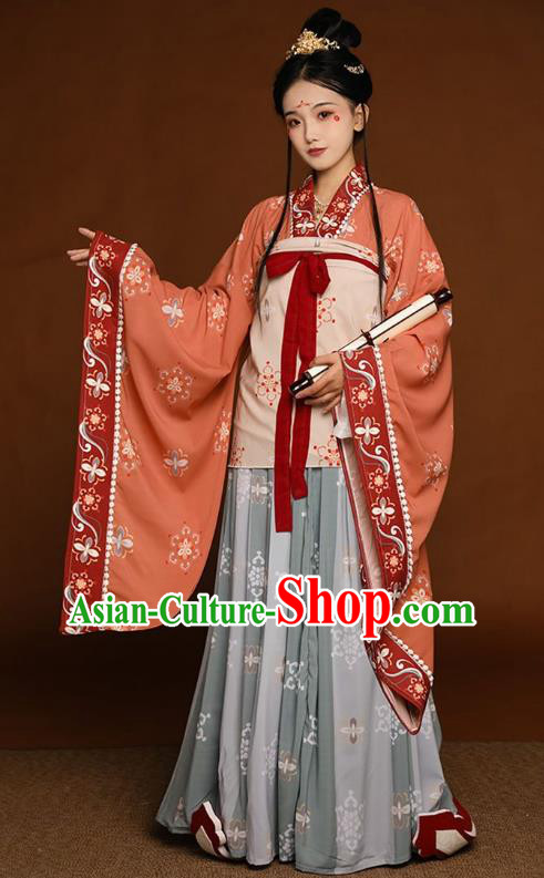 Chinese Ancient Palace Beauty Clothing Southern and Northern Dynasties Court Princess Garment Costumes Hanfu Dresses Ruqun Complete Set