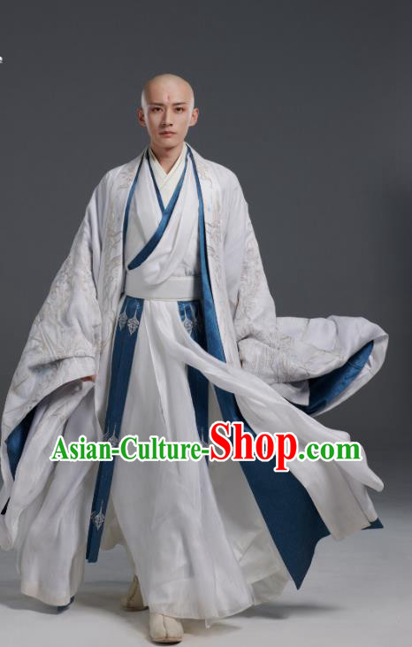 Chinese TV Series The Blood of Youth Wu Xin Clothing Ancient Monk Swordsman Garment Costumes