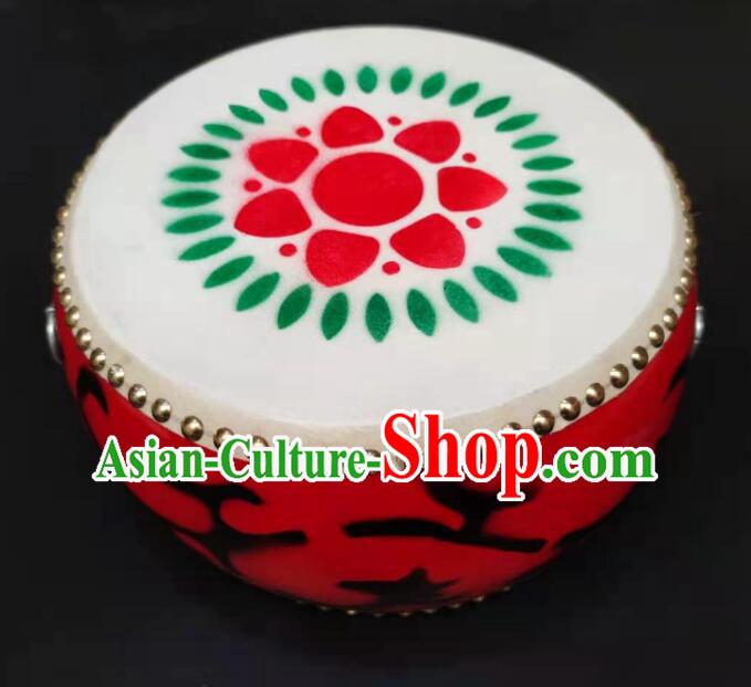 Chinese Hand Painting Drum Classical Dance Trampeable Drum Xiang He Song Cowhide Drum