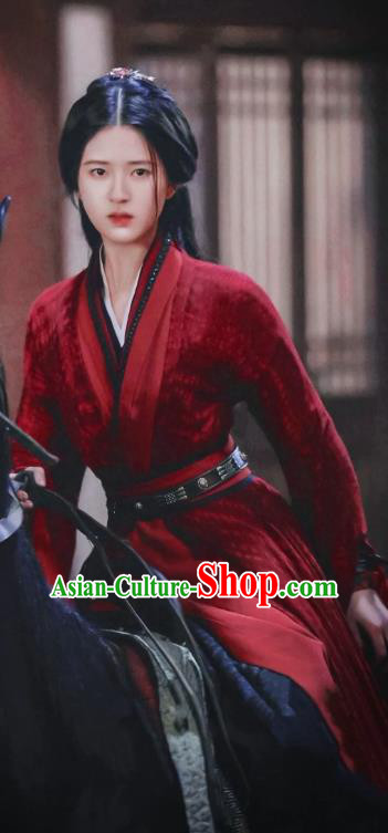TV Series Love Like The Galaxy Cheng Shao Shang Red Dresses Chinese Han Dynasty Aristocratic Lady Historical Costumes Ancient Swordswoman Clothing