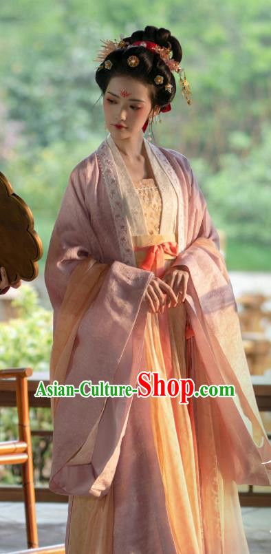 Chinese Song Dynasty Geisha Historical Costumes Ancient Beauty Clothing TV Series A Dream of Splendor Zhang Hao Hao Dresses