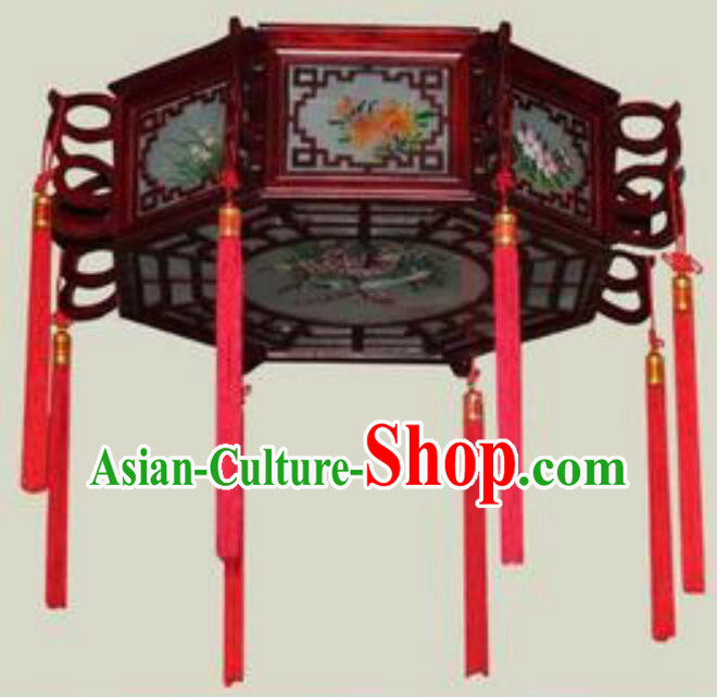 Chinese Plum blossoms Orchid Bamboo and Chrysanthemum Large Lantern Hand Painted Ceiling Lantern
