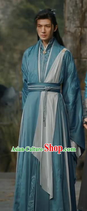 Chinese Drama The Blood of Youth Xiao Se Fashion Ancient Prince Garment Costumes Swordsman Blue Clothing