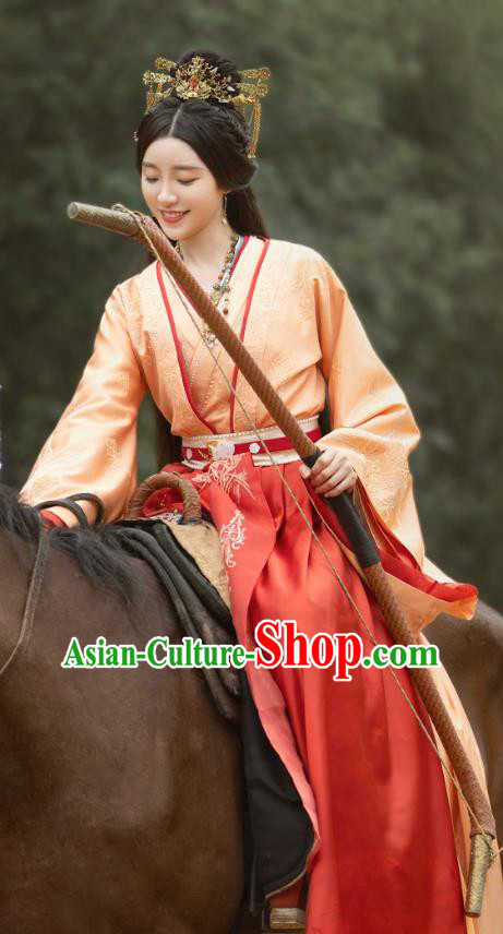 Chinese Han Dynasty Young Lady Garment Costumes Ancient Noble Woman Clothing TV Series Love Like The Galaxy Wang Ling Dresses