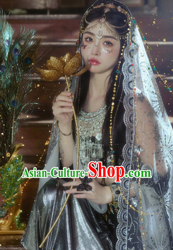 China Classical Dance Costumes Dunhuang Flying Apsaras Stage Performance Dress Ancient Princess Black Dress