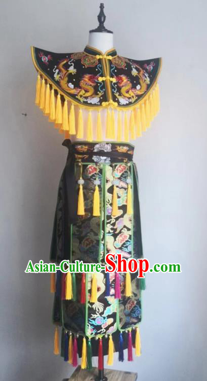 TV Series Costumes China Nuo Opera Er Lang God Clothing Embroidered Fiesta Parade Garments