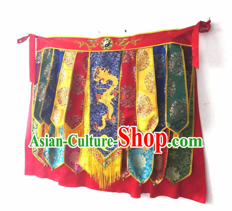 China Fiesta Parade Master Embroidered Costume Folk Dance God Clothing Nuo Opera Immortal Combat Skirt