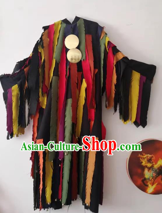 China Witchcraft Parade God Frock Folk Dance Wizard Master Clothing Nuo Opera Immortal Combat Costume