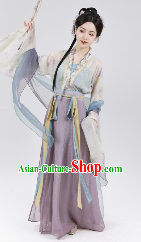 China Ancient Goddess Garment Costumes Traditional Hanfu Dresses Jin Dynasty Court Princess Clothing