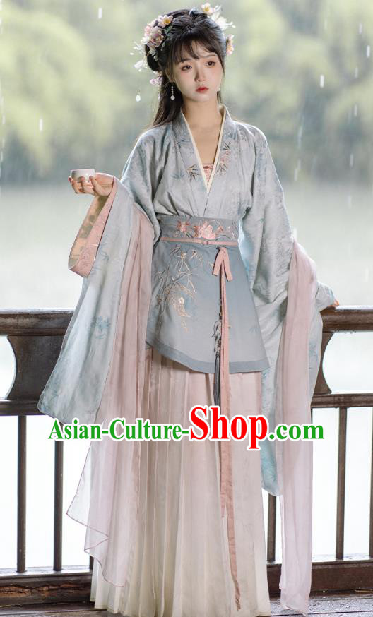 Chinese Women Hanfu Dresses Northern and Southern Dynasties Princess Costume Set Ancient Female Embroidered Clothing