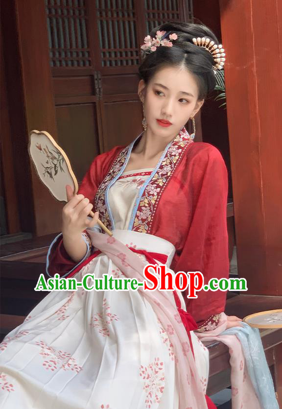 Chinese Ancient Female Embroidered Clothing Women Hanfu Dress Song Dynasty Princess Costume Set