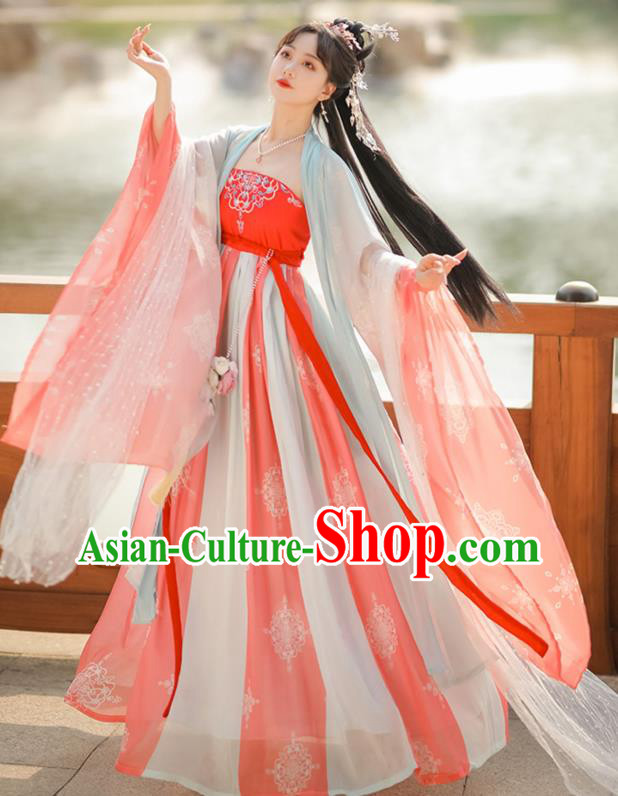 China Ancient Princess Hezi Clothing Tang Dynasty Garment Costumes Traditional Fairy Hanfu Dresses