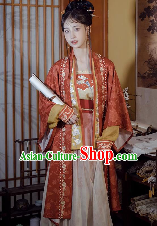 Chinese Ancient Princess Clothing Song Dynasty Noble Woman Embroidered Costumes Female Hanfu Dresses