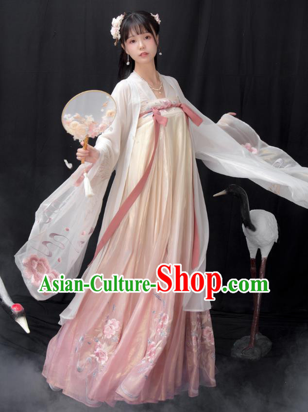 Traditional Female Hanfu Dresses Chinese Ancient Goddess Clothing Tang Dynasty Princess Embroidered Costumes