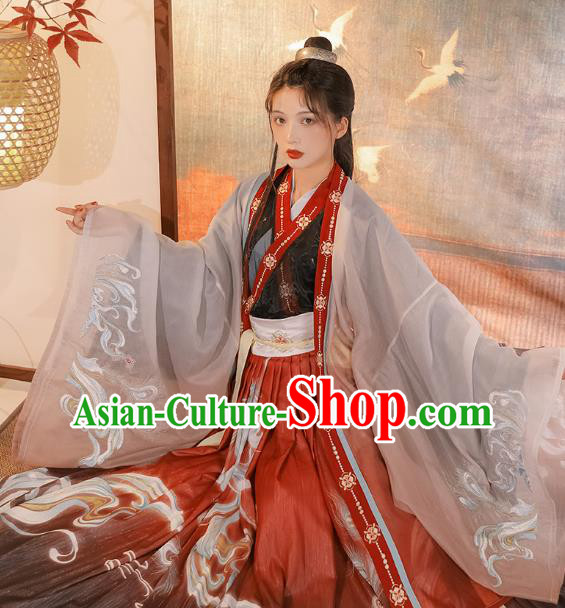 Ancient Jin Dynasty Male Clothing China Traditional Hanfu Runqun Swordsman Costumes