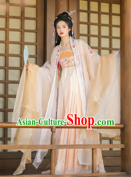 China Traditional Hanfu Costumes Ancient Princess Dresses Tang Dynasty Court Woman Clothing