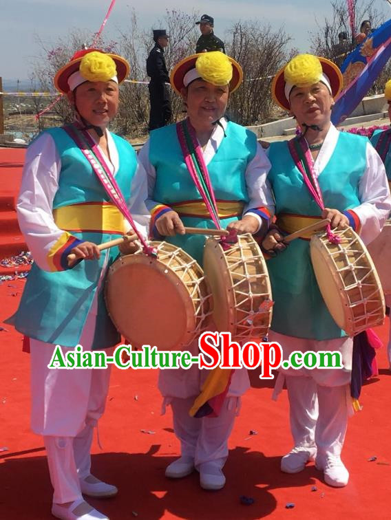 Korean Stage Performance Costumes Hat Like Costumes And Folk Drum Costumes