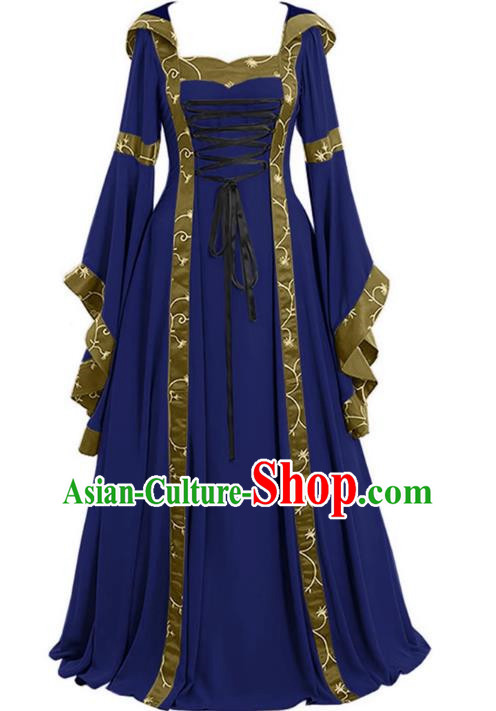 Plus Size Medieval Square Collar Flare Sleeve Full Skirt