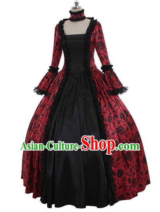 European Medieval Plus Size Women Palace Evening Gown Princess Dress